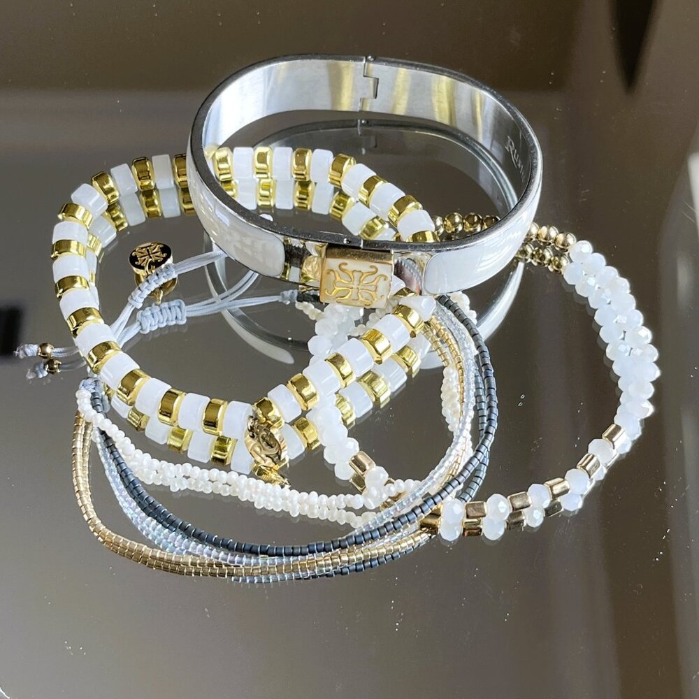 Rustic Cuff Set Four Stackable Bracelets Set - image 6